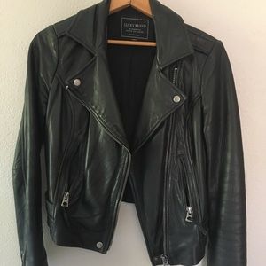 Lucky Brand Black Leather Moto Jacket